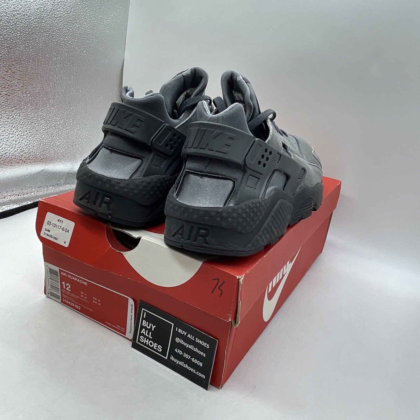 Size 12 - Nike Air Huarache Cool Grey (318429-082)