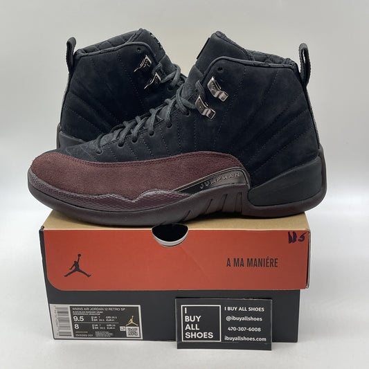 Size 9.5W - Jordan 12 Retro SP x A Ma Maniere Mid Black Suede (DV6989-001)