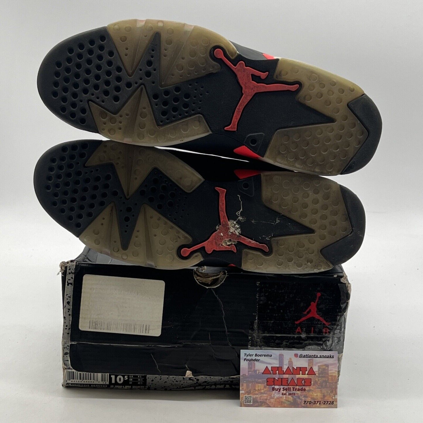 Size 10.5 - Air Jordan 6 Retro Infrared Black 2014 (384664-023)