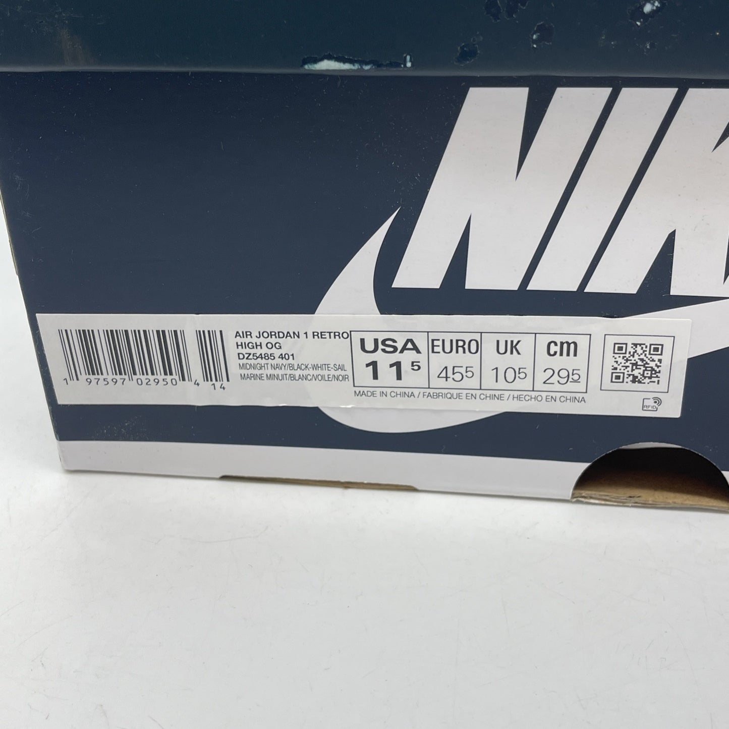 Size 11.5 - Air Jordan 1 Retro OG High Midnight Navy White Leather (DZ5485-401)
