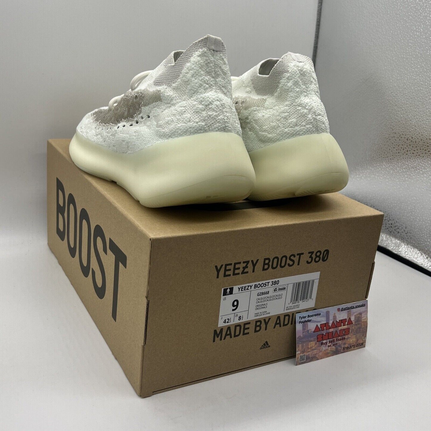 Size 9 - adidas Yeezy Boost 380 Calcite Glow Brand New Og All DS Sneakers