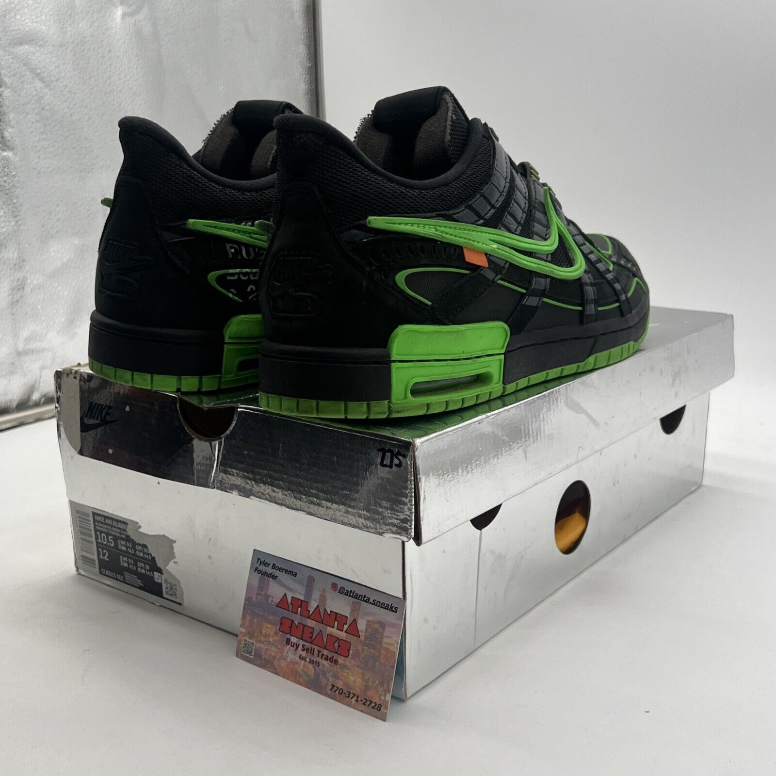 Size 10.5 - Nike Air Rubber Dunk x Off-White Low Green Strike (CU6015-001)
