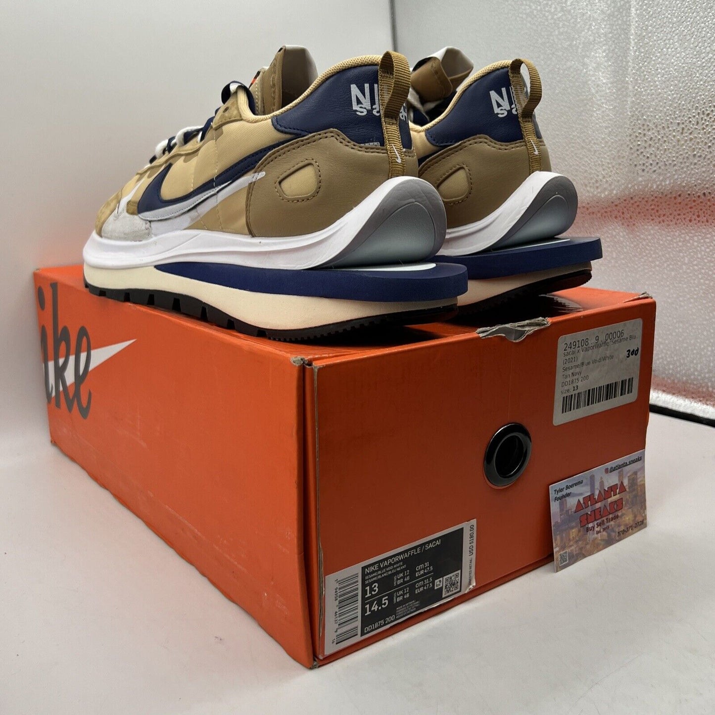 Size 13 - Nike VaporWaffle x Sacai Tan Navy White (DD1875-200)