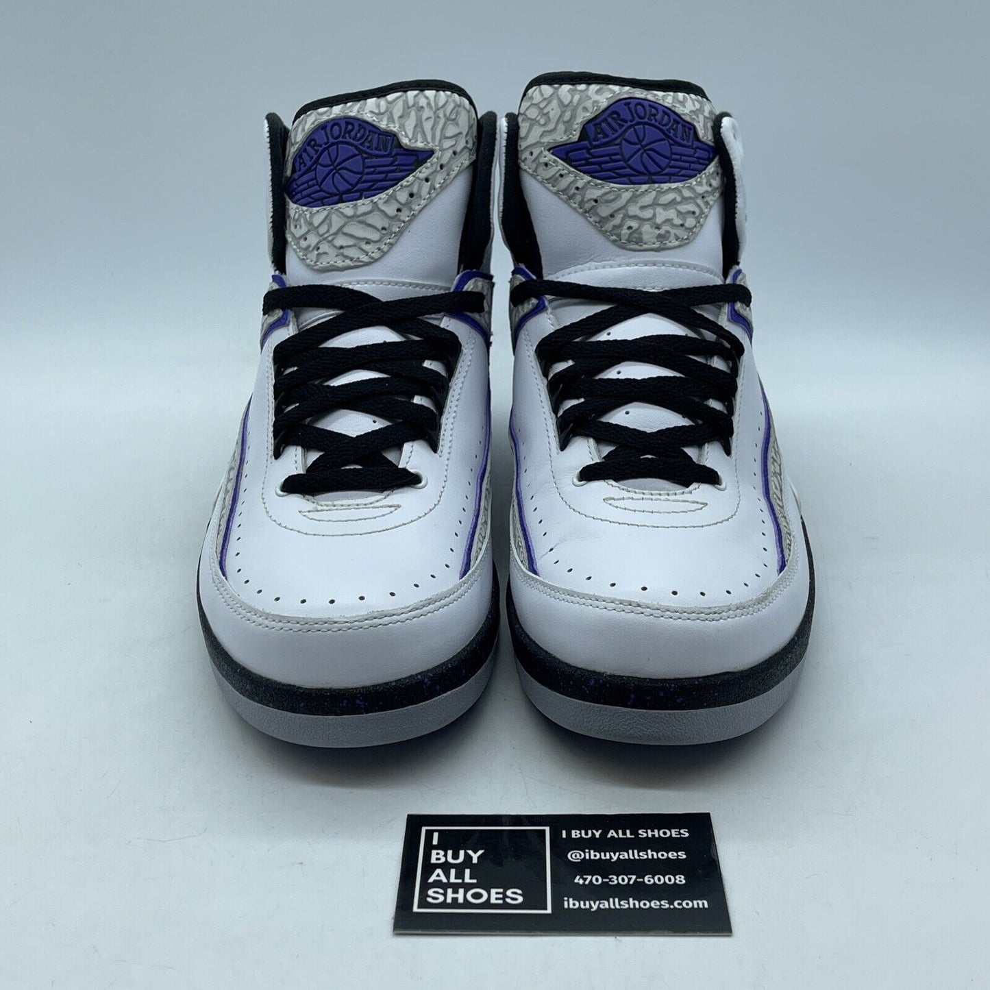 Size 9.5 - Air Jordan 2 Retro Concord White Purple Black Suede (385475-153)