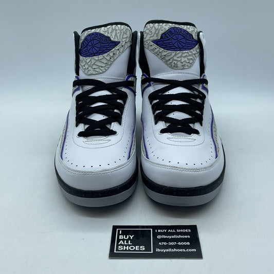 Size 9.5 - Air Jordan 2 Retro Concord White Purple Black Suede (385475-153)