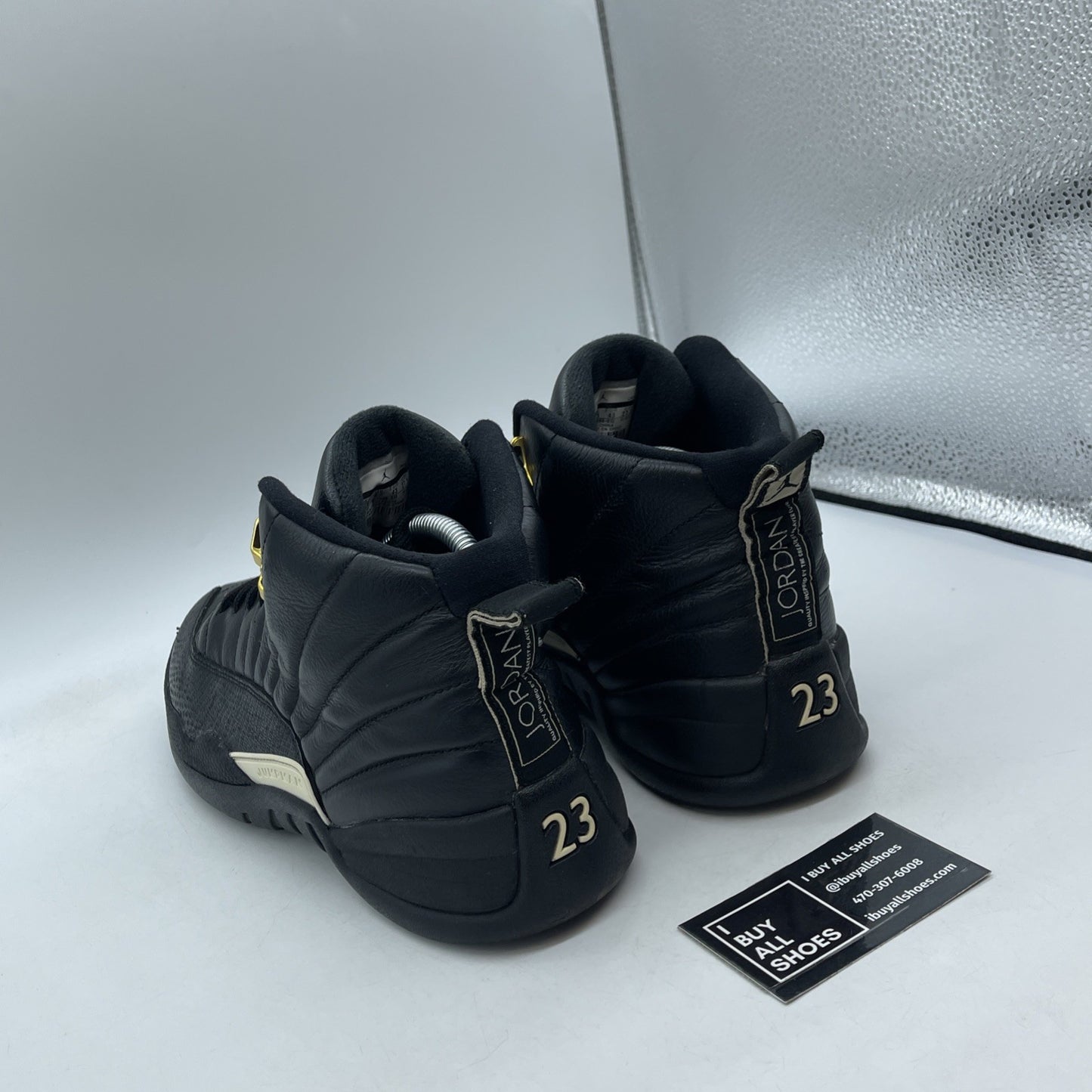 Size 9.5 - Air Jordan 12 Retro The Master Black Gold White Leather (130690-013)