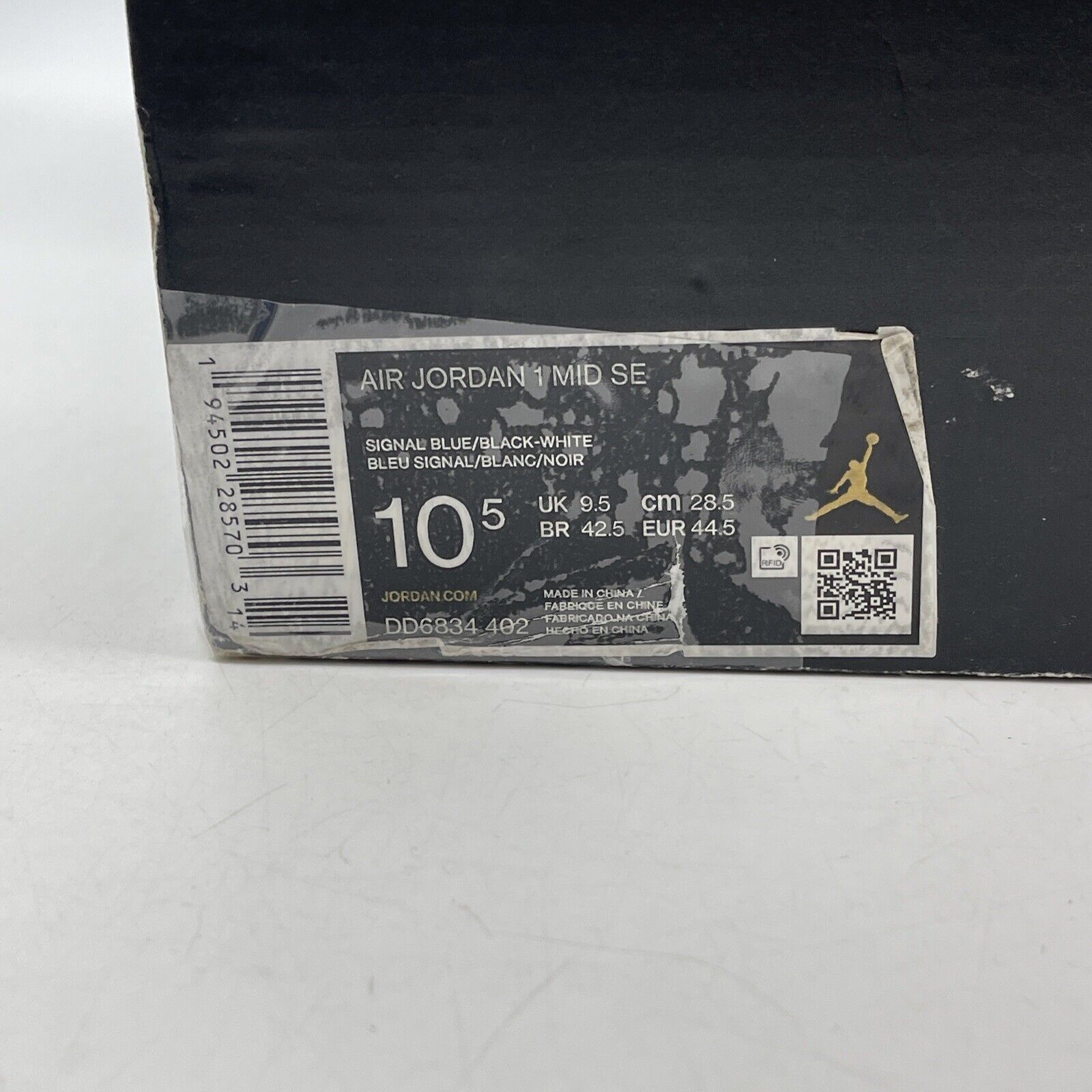 Size 10.5 - Air Jordan 1 SE Mid Signal Blue White Black Leather (DD6834-402)