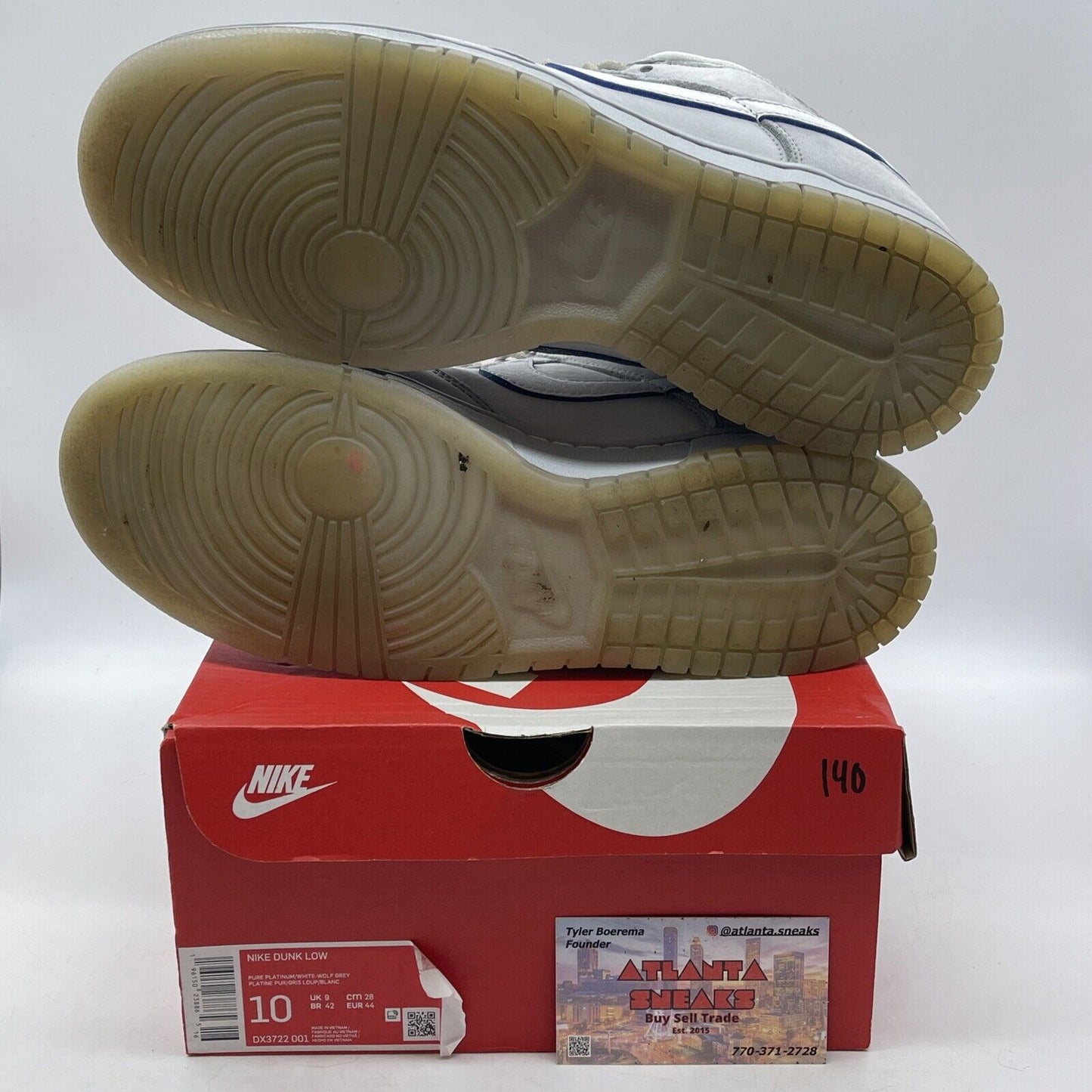 Size 10 - Nike Dunk Low Wolf Grey Pure Platinum Blue Suede (DX3722-001)