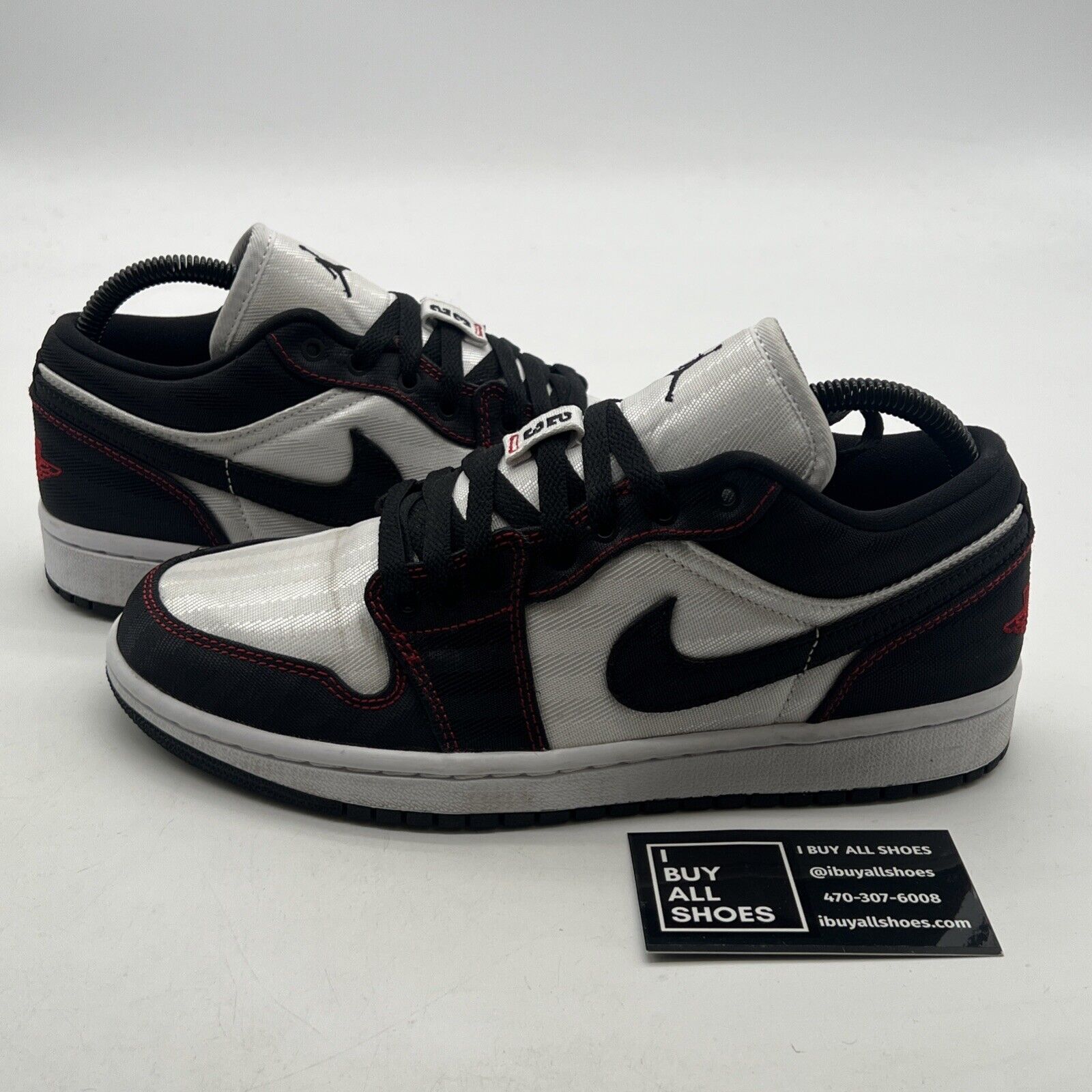 Size 8.5 - Air Jordan 1 SE Utility Low White Black Red W (DD9337-106)