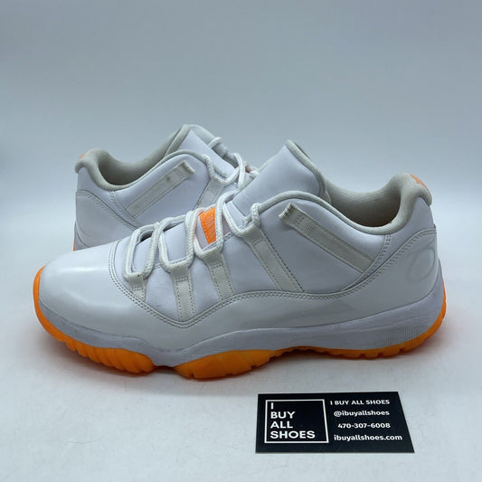 Size 11.5W - Air Jordan 11 Retro Low Bright Citrus White Suede (AH7860-139)