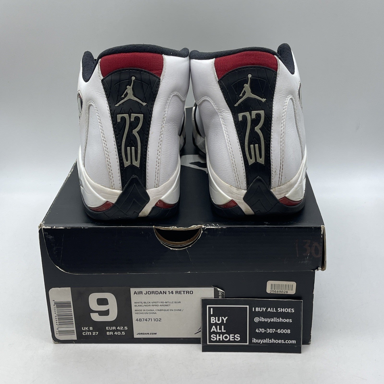 Size 9 - Air Jordan 14 Retro 2014 Black Toe (487471-102)