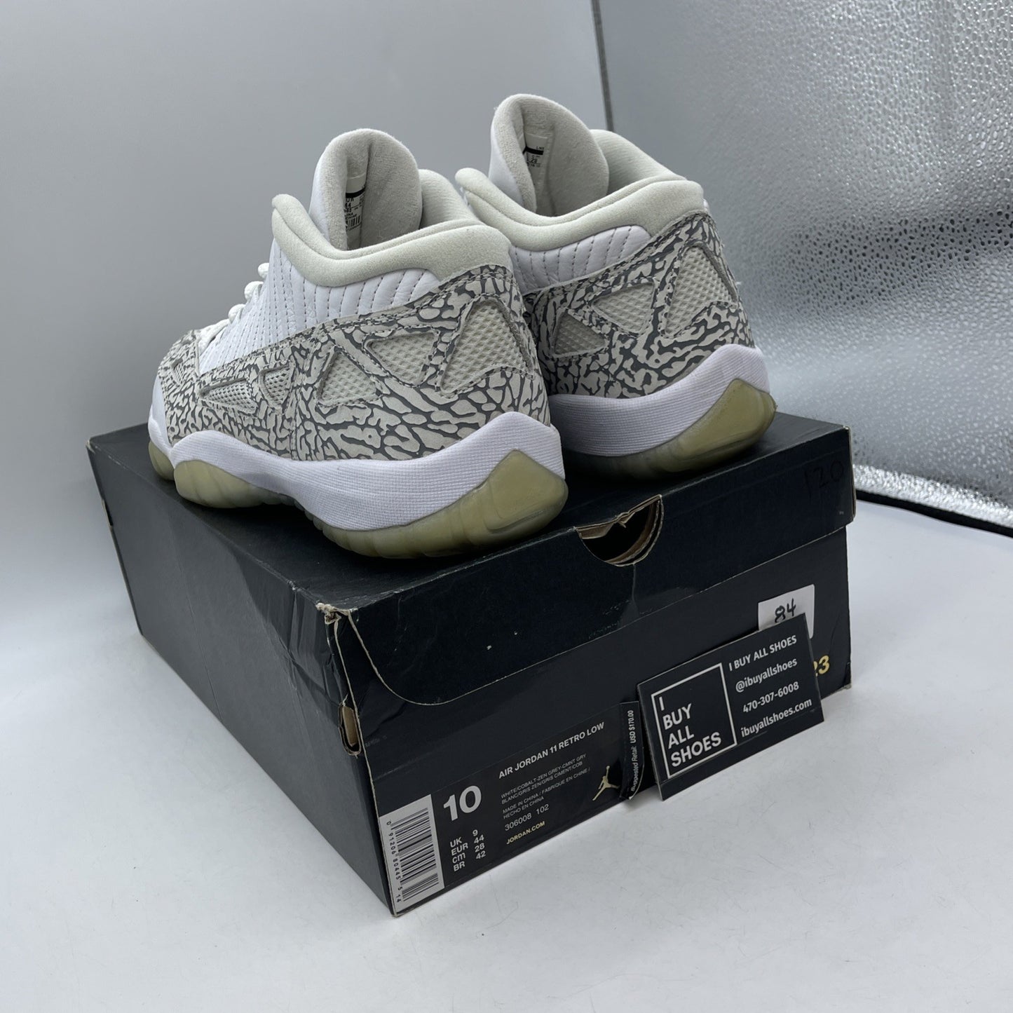 Size 10 - Air Jordan 11 Retro IE 2015 Low Cobalt Grey White Suede (306008-102)