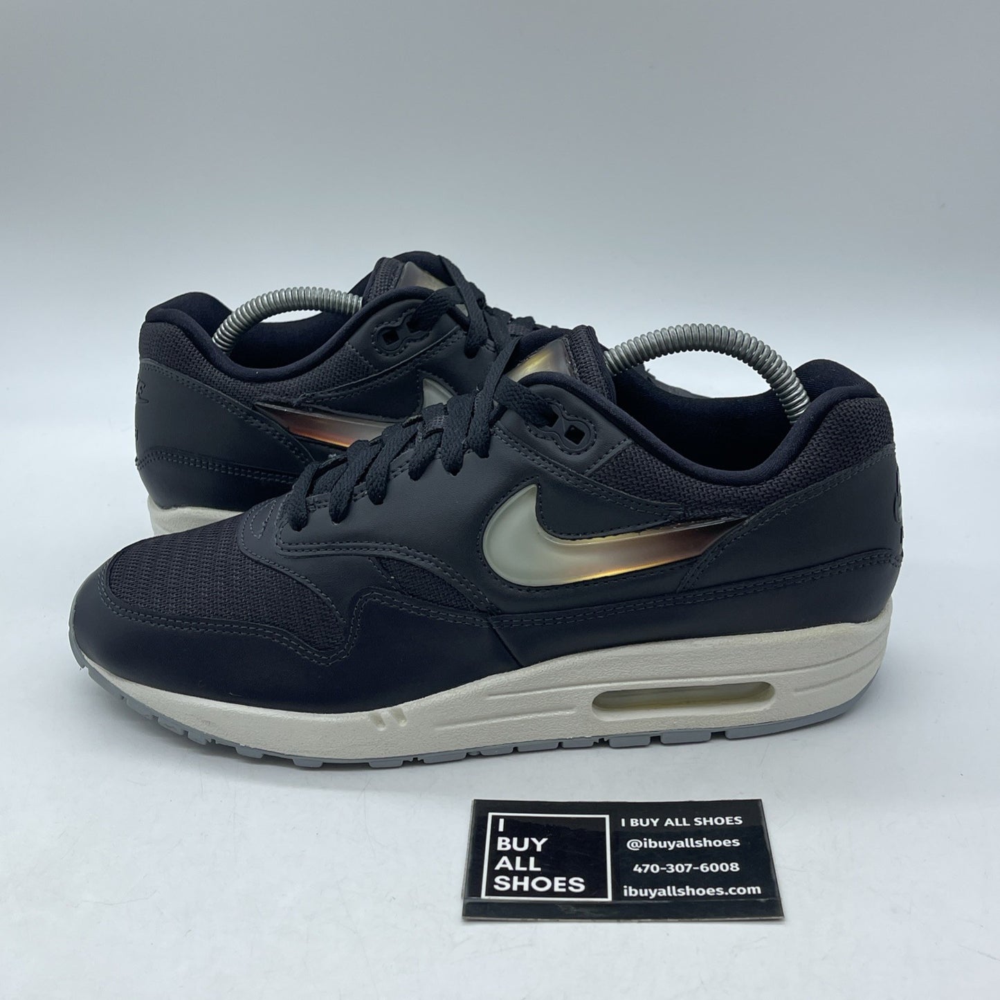 Size 10.5W - Nike Air Max 1 Jelly Jewel Black Leather (AT5248-001)