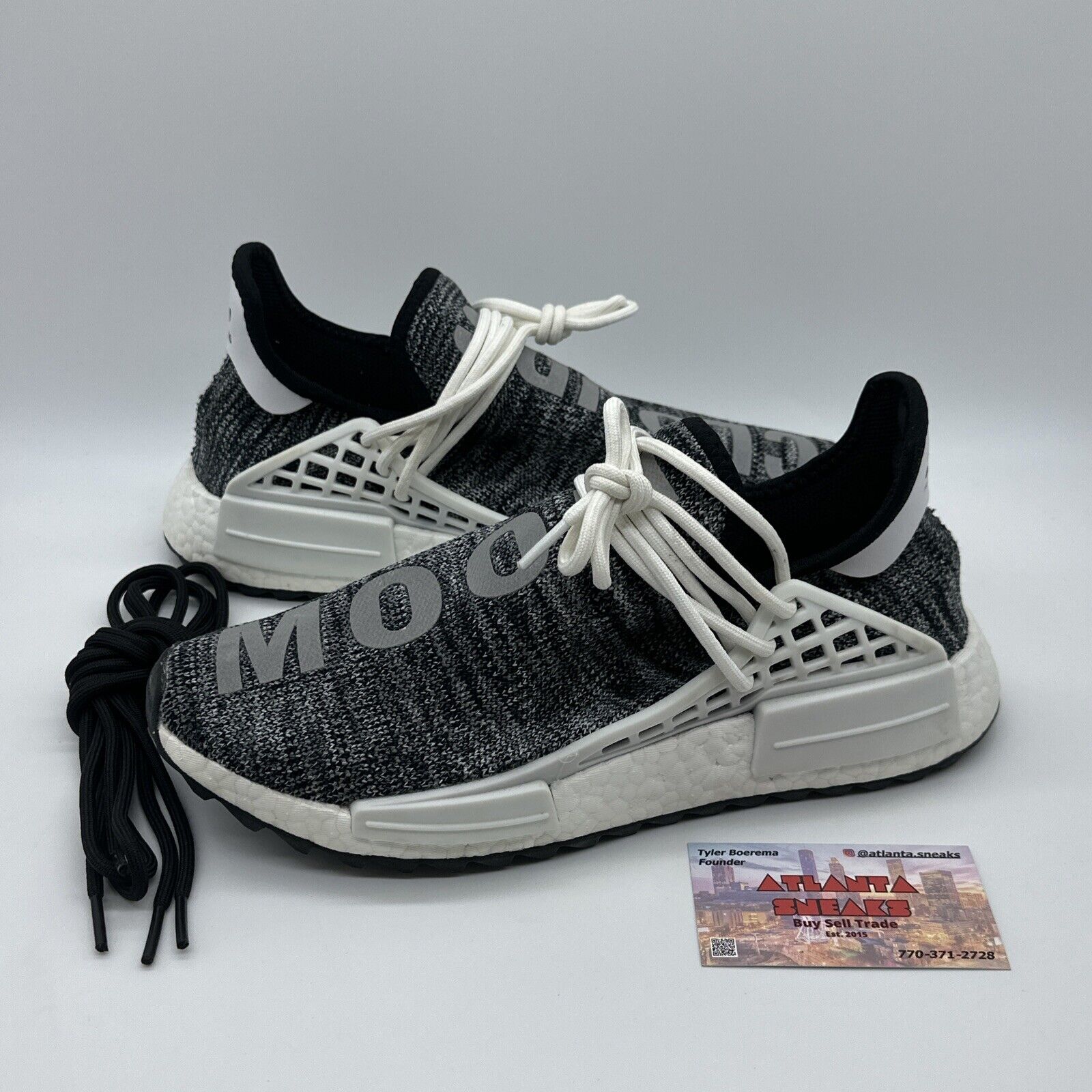 Size 9 - adidas NMD Human Race Trail x Pharrell Oreo 2017