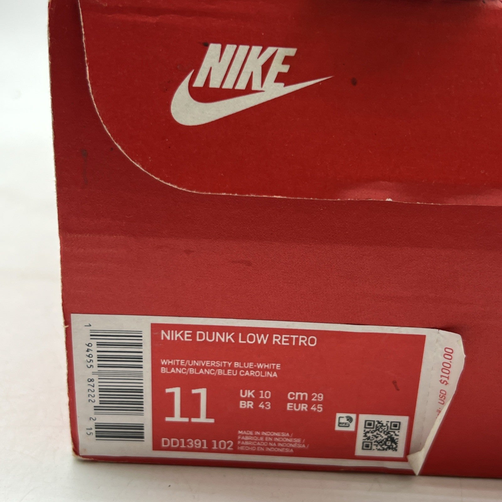 Size 11 - Nike Dunk Low University Blue (DD1391-102)