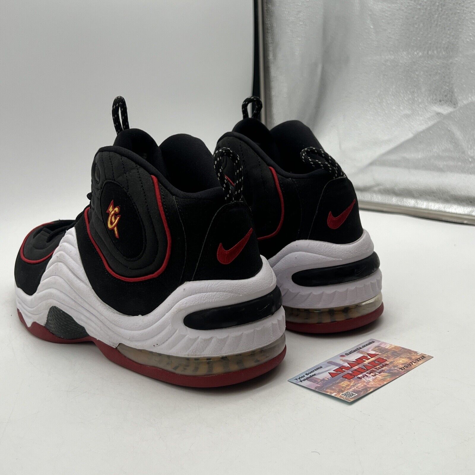 Size 12.5 - Nike Air Penny 2 2016 Miami Heat Black White Red (333886-002)