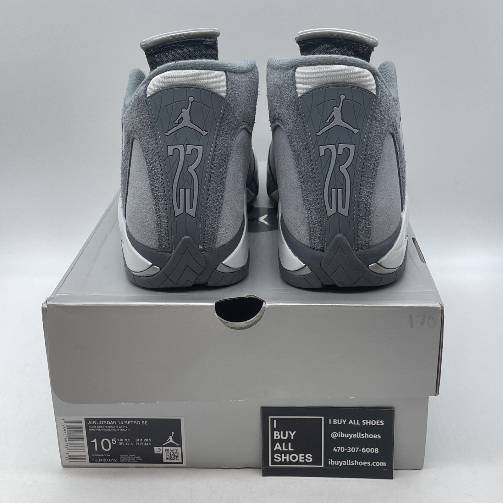 Size 10.5 - Nike Air Jordan 14 Retro Flint Grey White Suede (FJ3460-012)