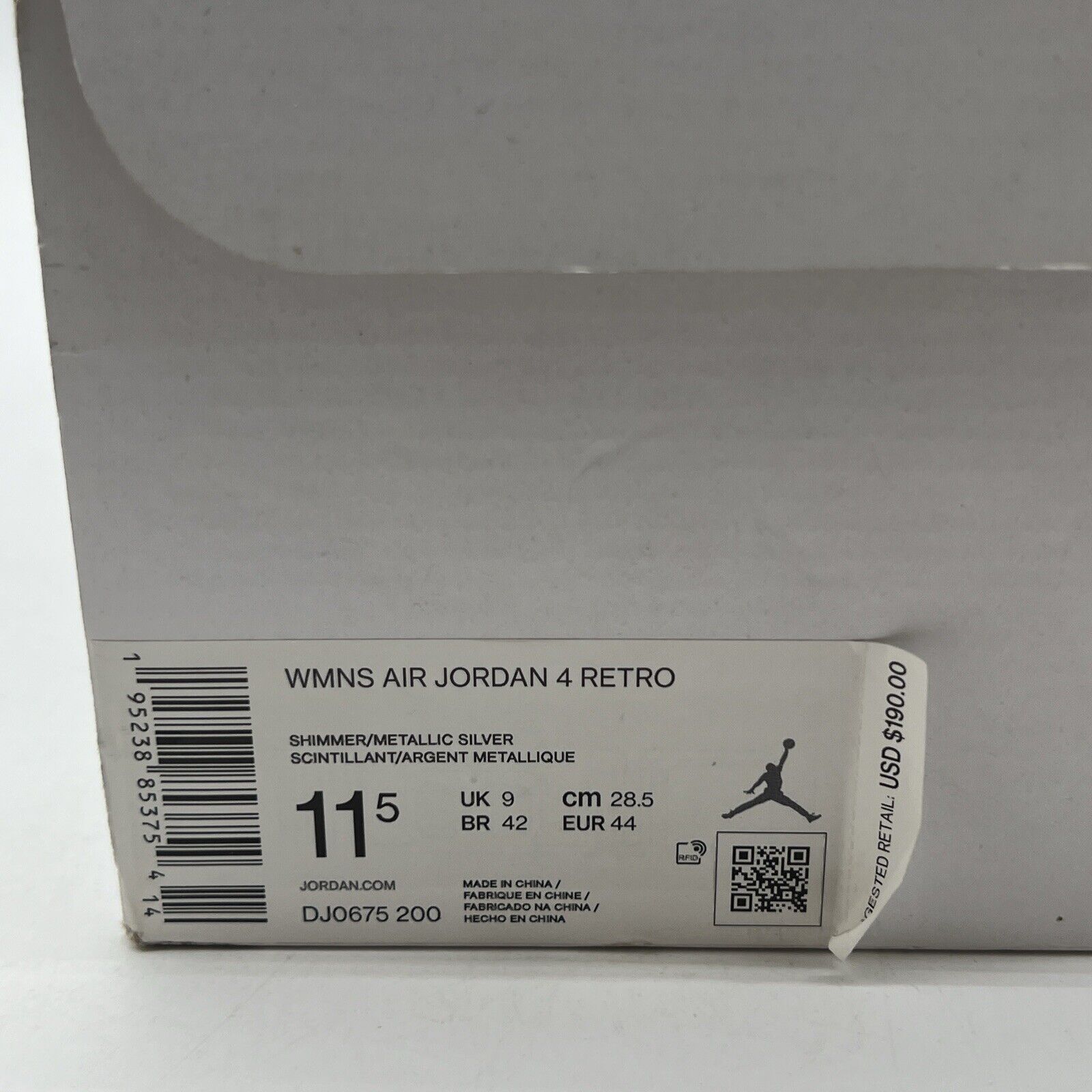 Size 11.5 - Air Jordan 4 Retro Shimmer W (DJ0675-200)