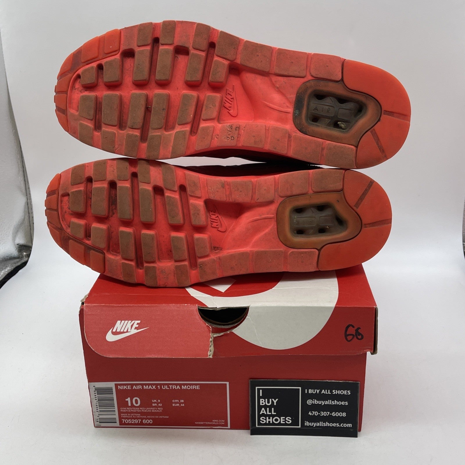 Size 10 - Nike Air Max 1 Ultra Moire Triple Red (705297-600)