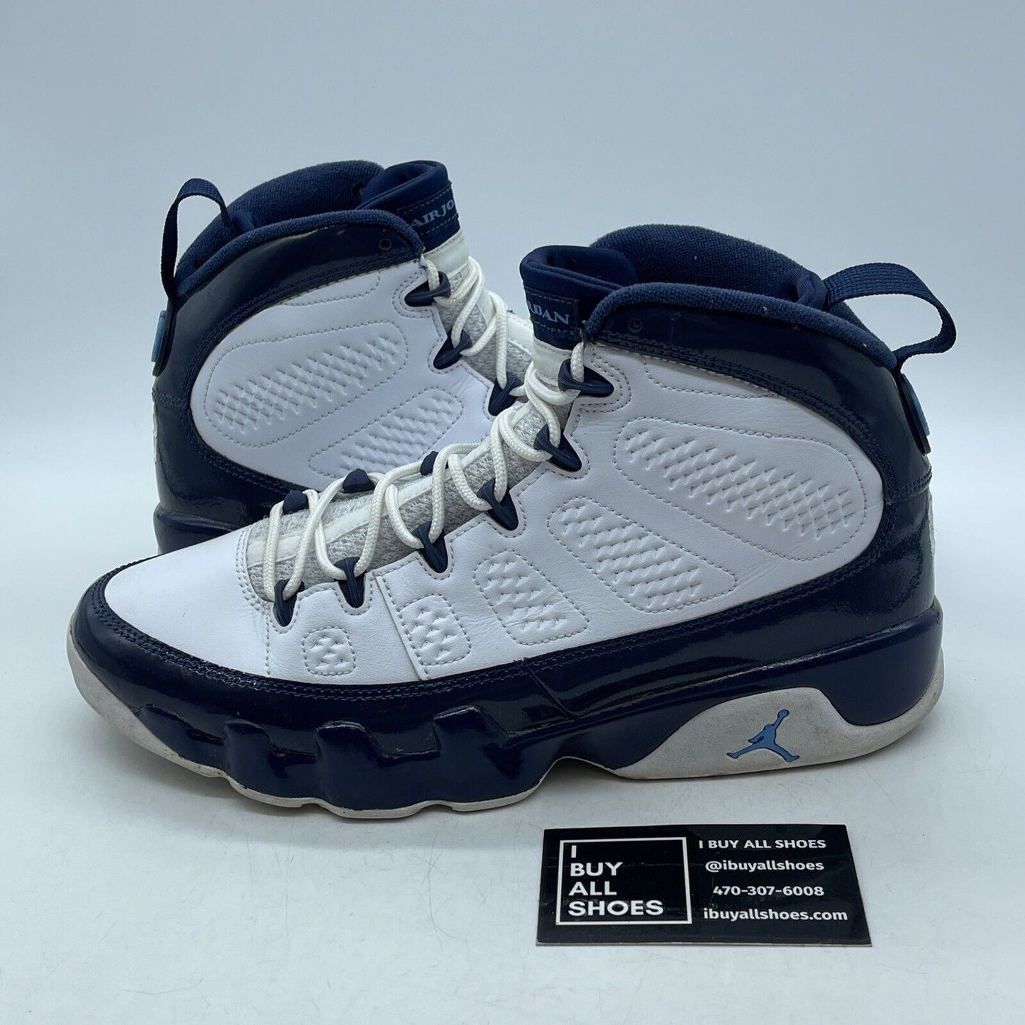 Size 8.5 - Air Jordan 9 Retro UNC Blue White Leather Suede (302370-145)