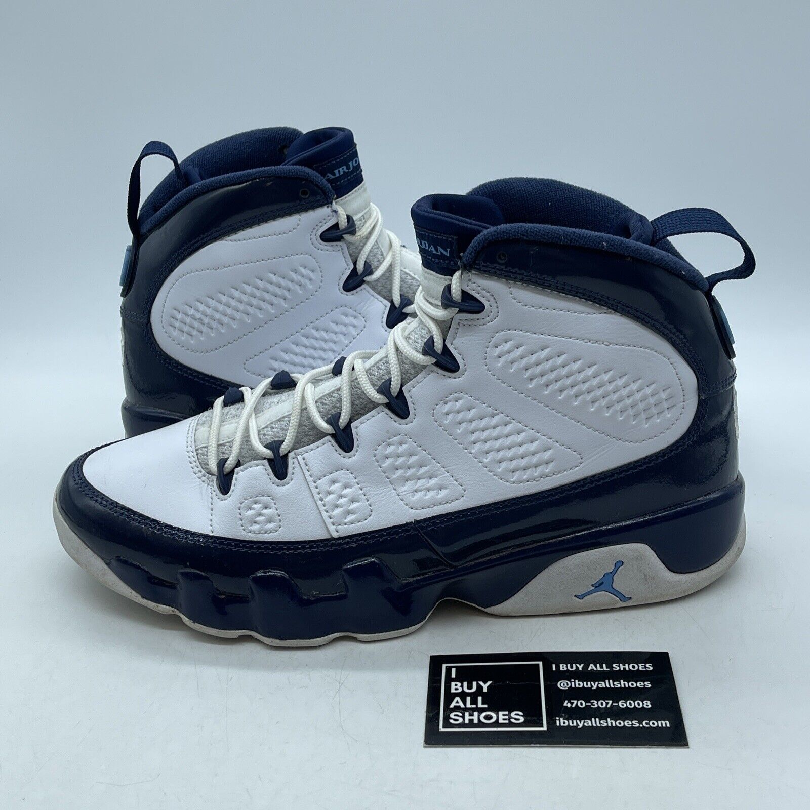 Size 8.5 - Air Jordan 9 Retro UNC Blue White Leather Suede (302370-145)