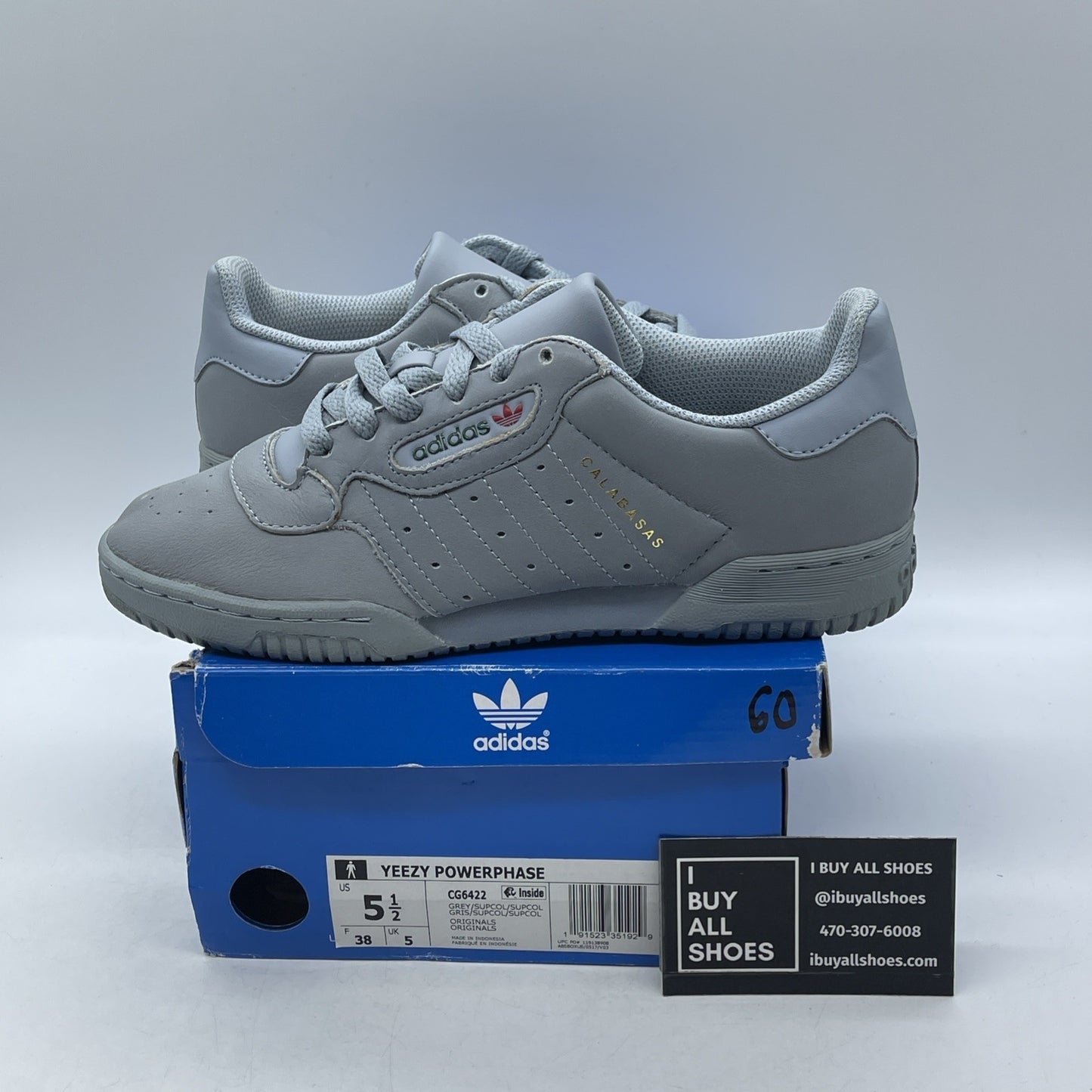 Size 5.5 - adidas Yeezy PowerPhase Calabasas Grey (CG6422)