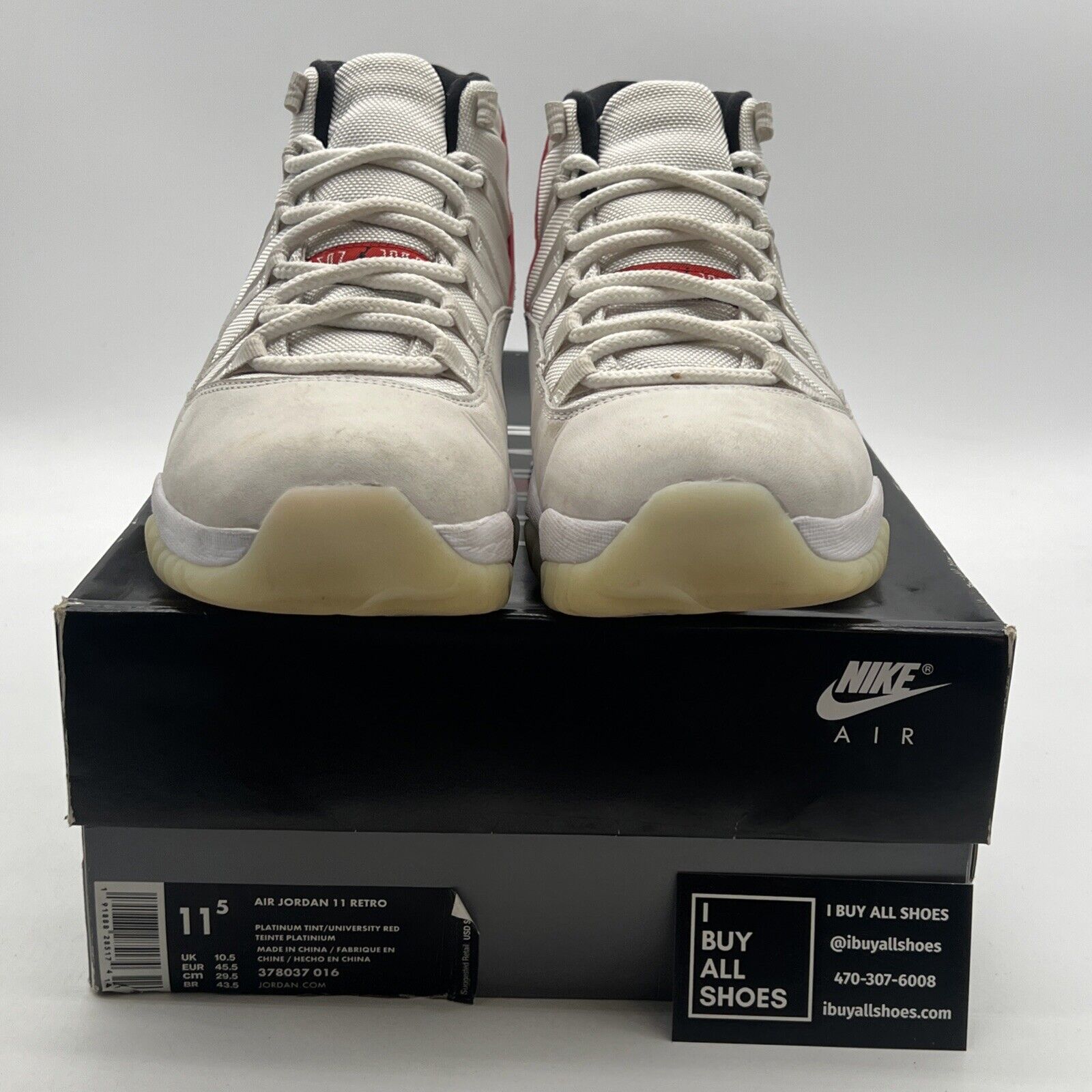 Size 11.5 - Air Jordan 11 Retro Platinum Tint (378037-016)