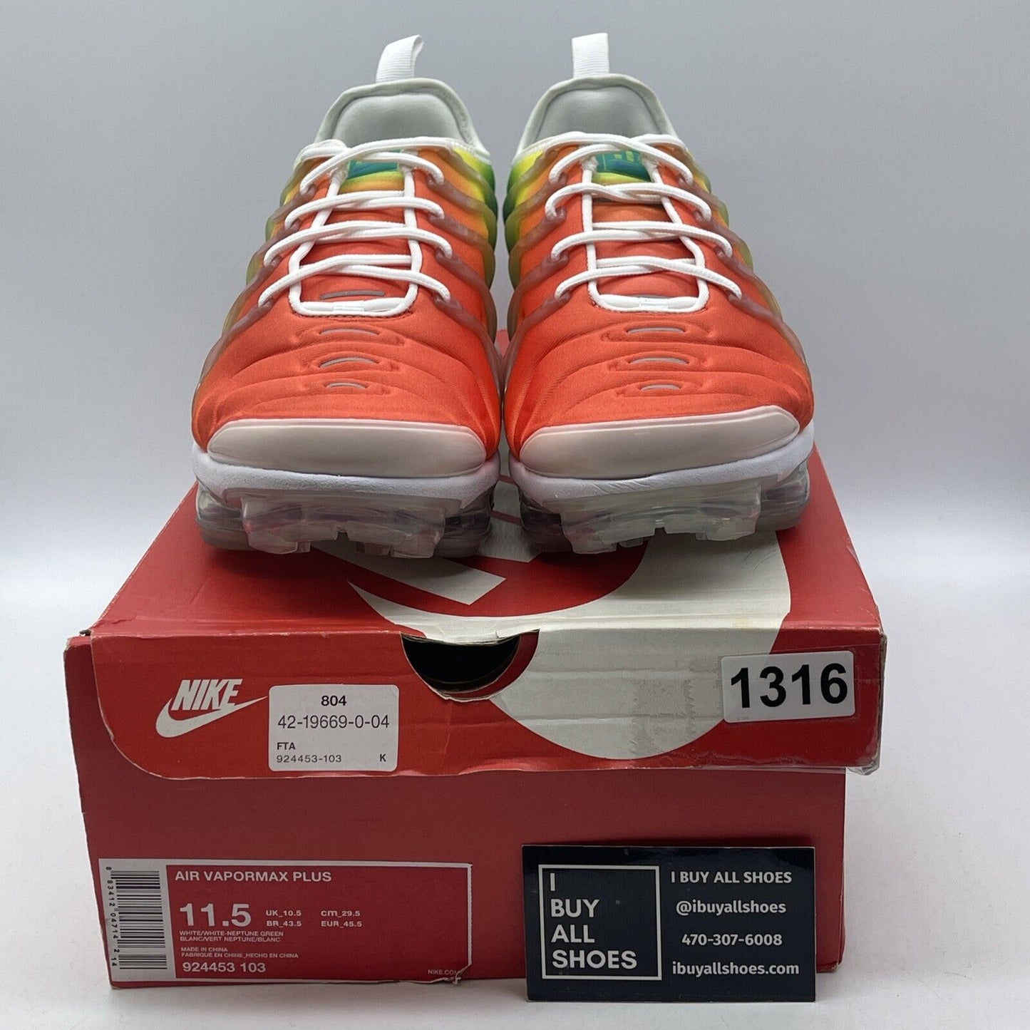Size 11.5 - Nike Air VaporMax Plus Retuned Air Grey Red Grey Suede (924453-103)