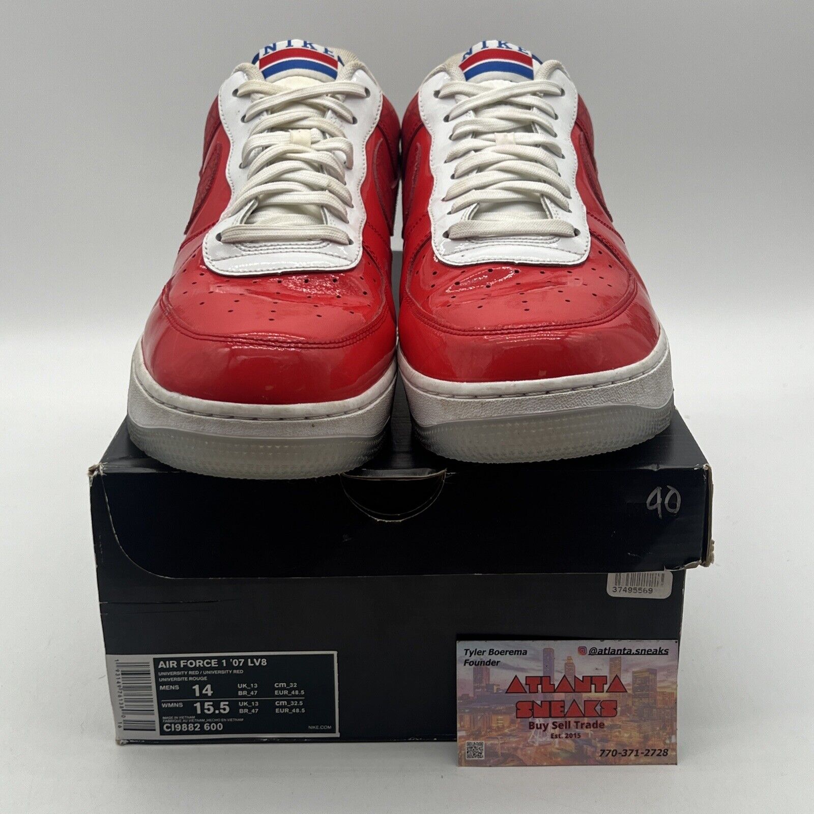 Size 14 - Nike Air Force 1 Low 1989 NBA Finals White Red Blue (CI9882-600)