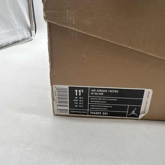 Size 11.5 - Air Jordan 1 Retro Silver High 25th Anniversary (396009-001)