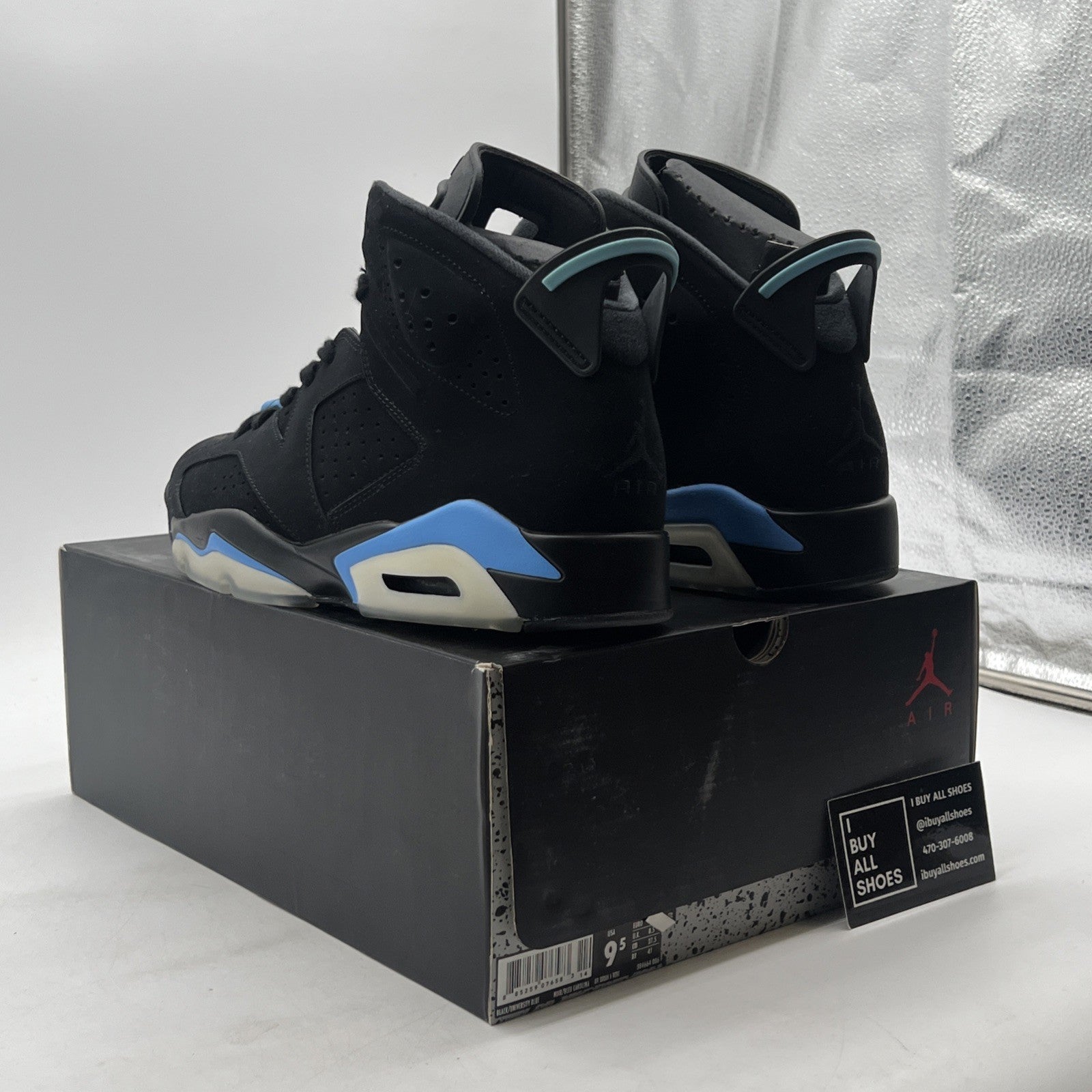 Size 9.5 - Air Jordan 6 Retro UNC (384664-006)