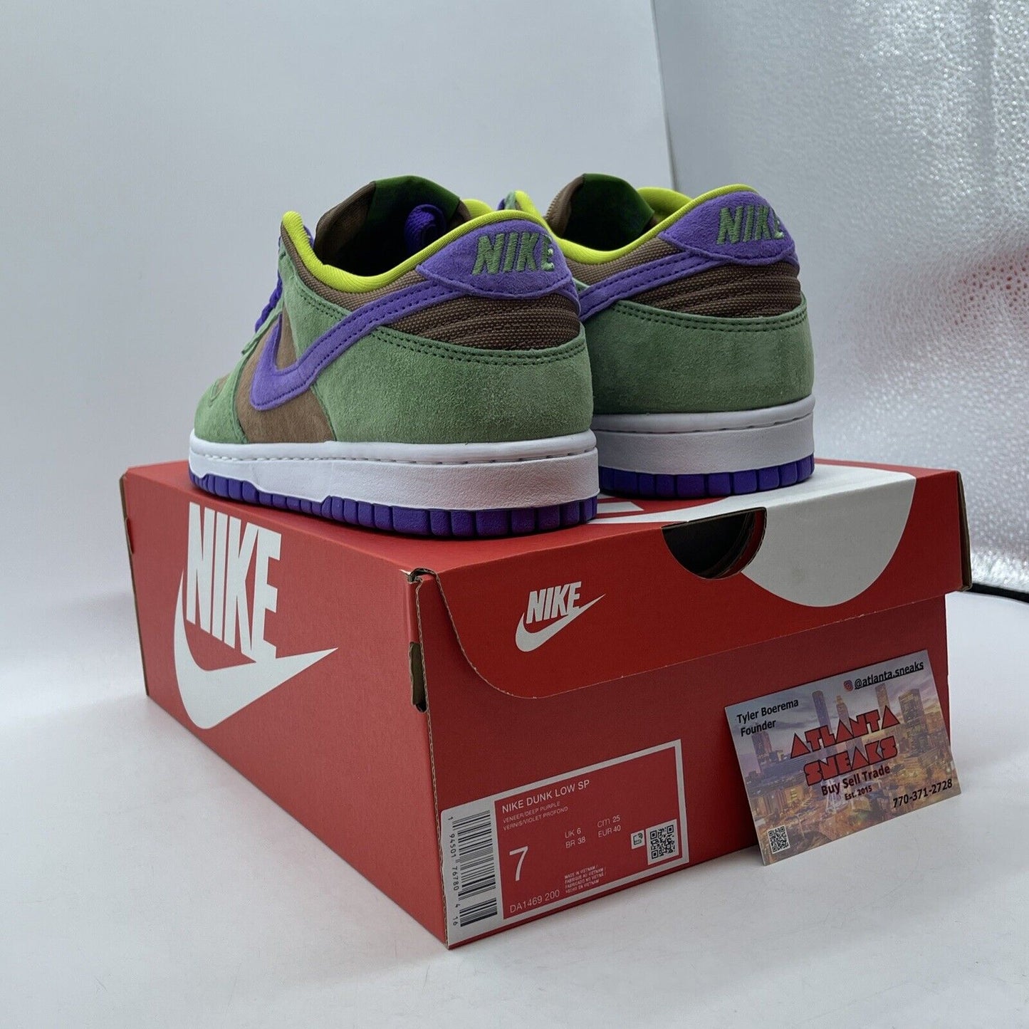 Size 7 - Nike Dunk SP Retro 2020 Low Veneer Green White Purple (DA1469-200)