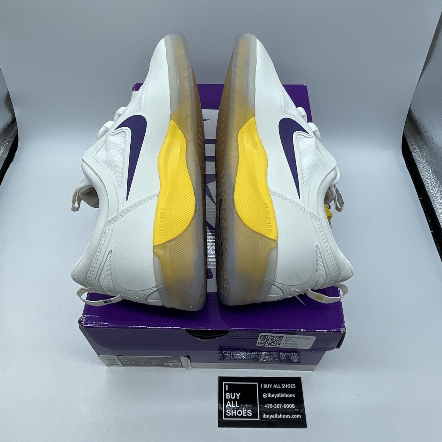 Size 12 - Nike NBA x Nyjah Free 2 SB Lakers White Leather (DA3439-100)