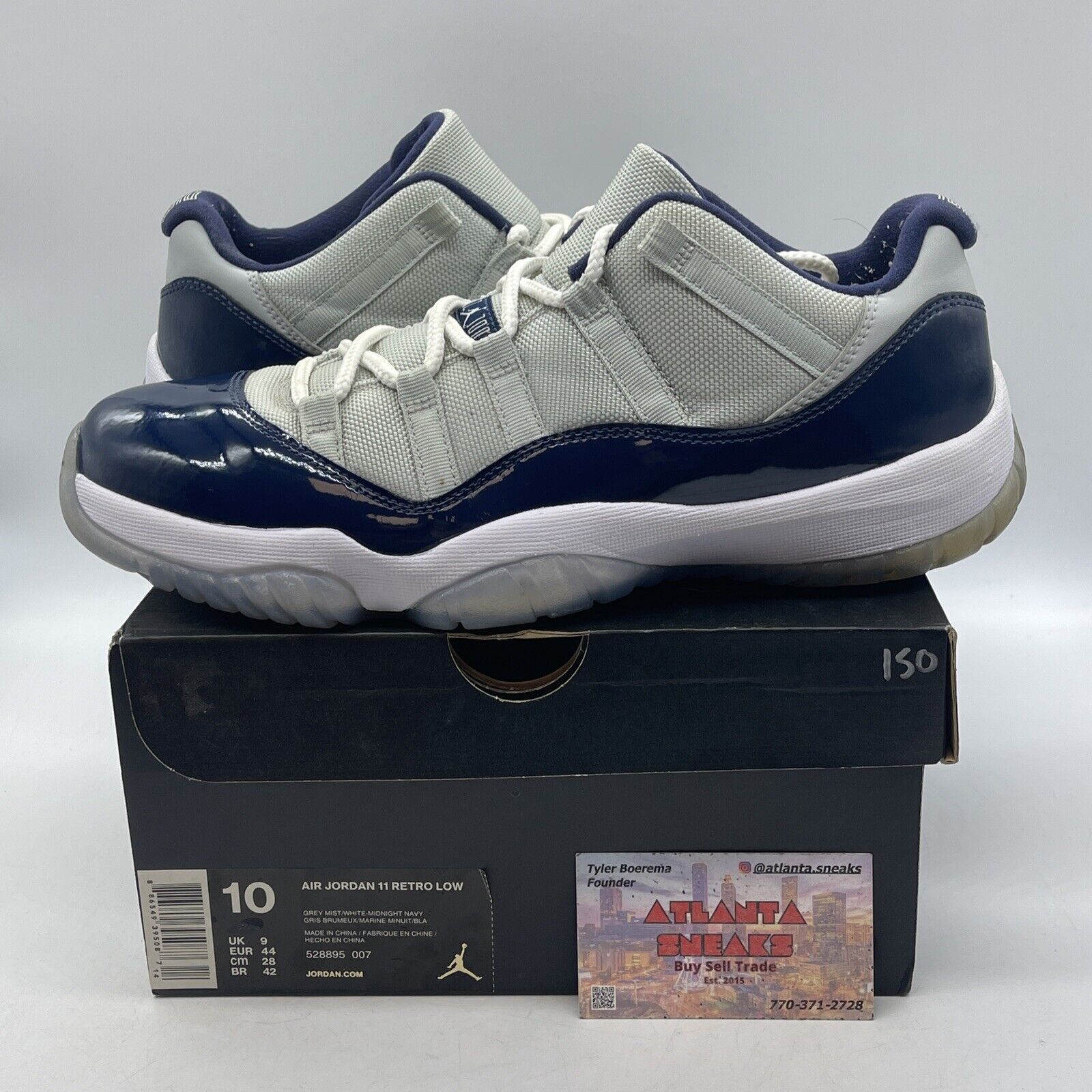 Size 10 - Air Jordan 11 Low Georgetown Blue Leather Grey Suede (528895-007)