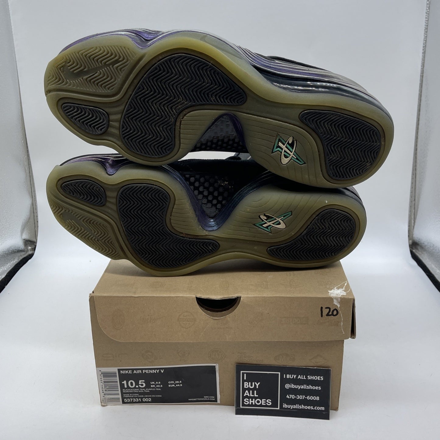 Size 10.5 - Nike Air Penny 5 Invisibility Cloak Black Suede (537331-002)