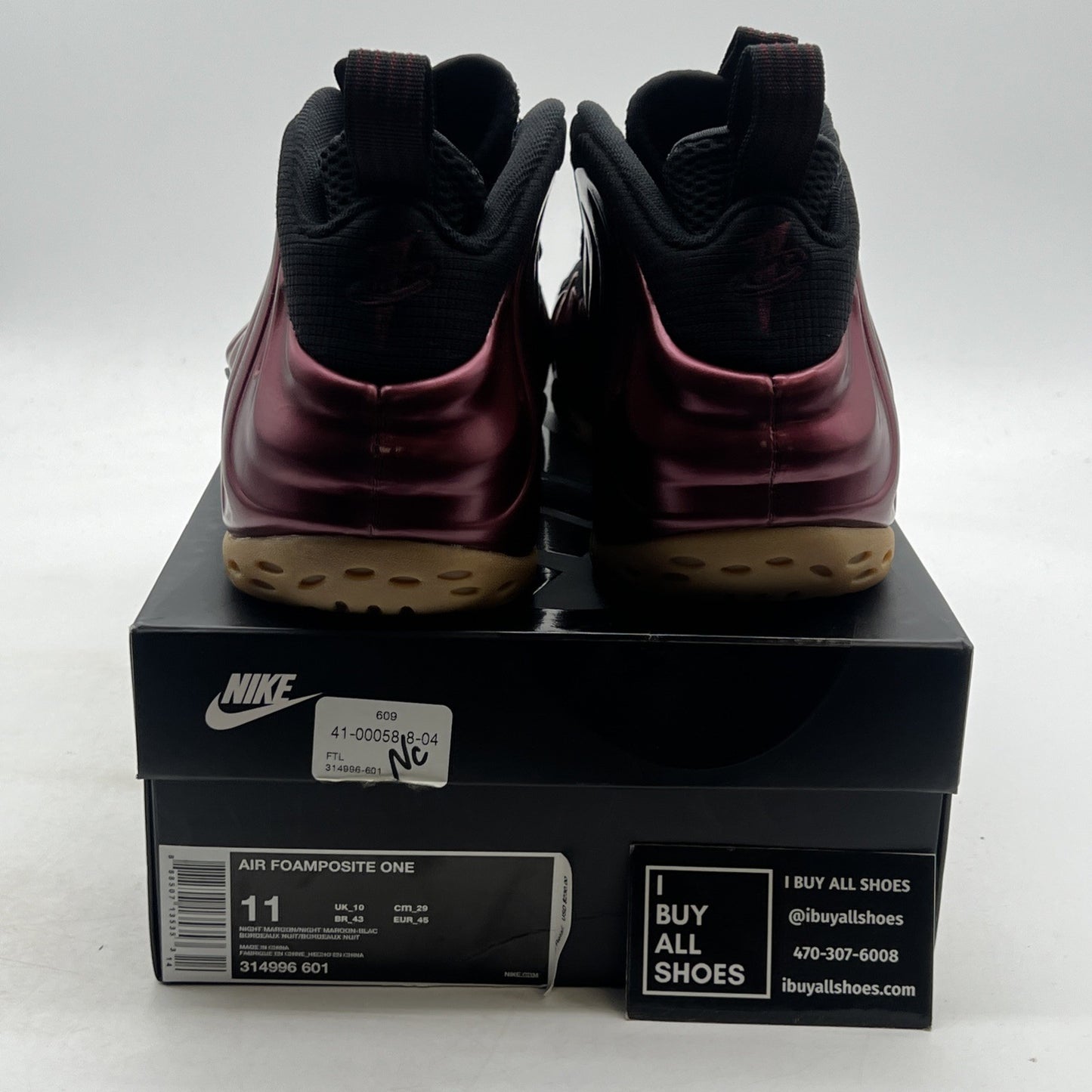 Size 11 - Nike Air Foamposite One Night Maroon (314996-601)