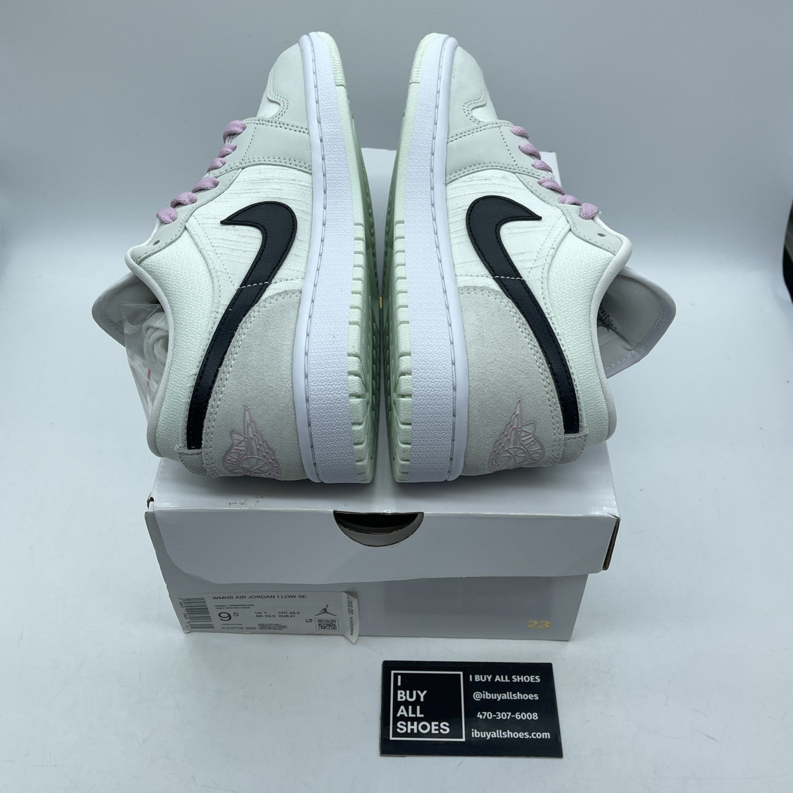 Size 9.5W - Air Jordan 1 SE Low Barely Green Suede Leather (CZ0776-300)