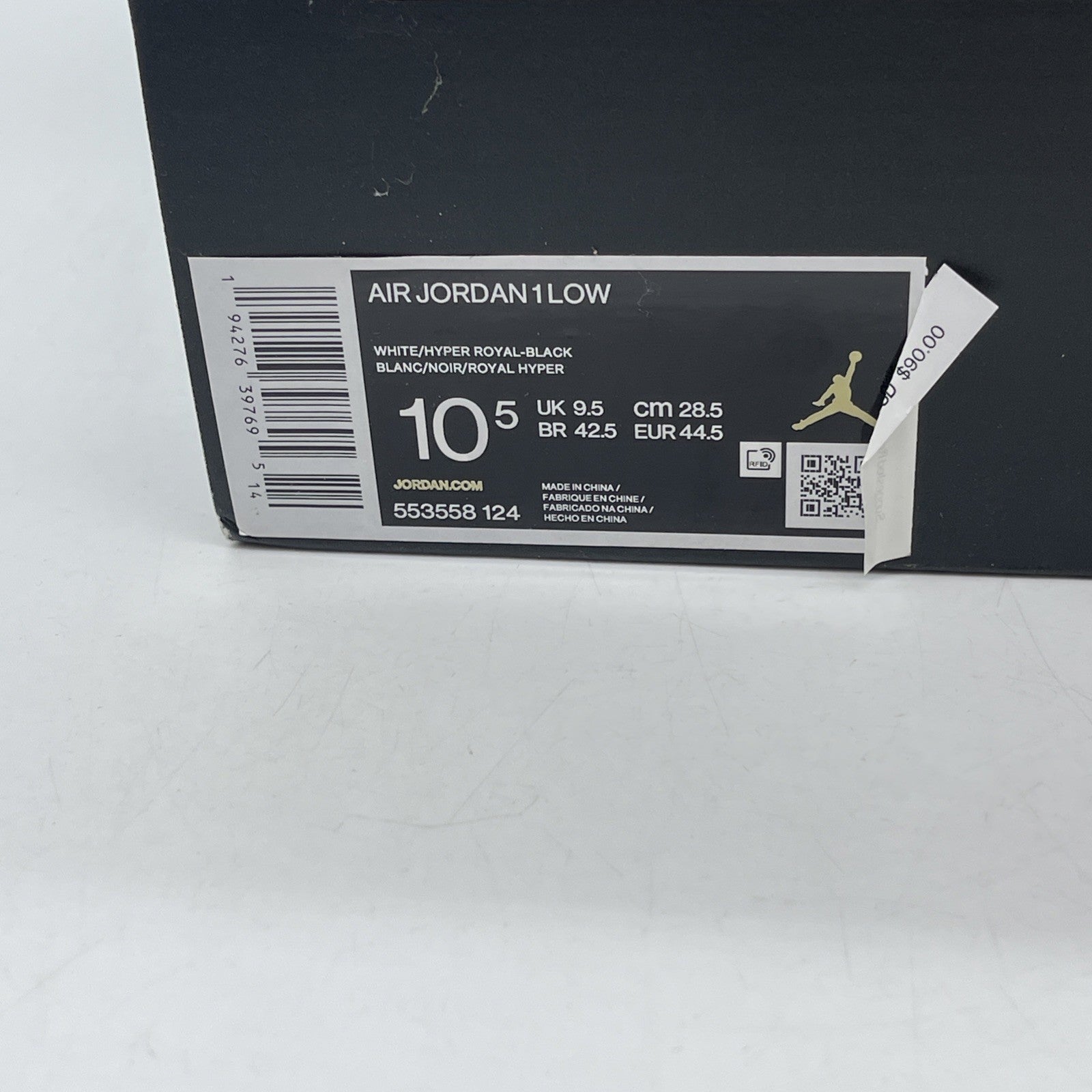 Size 10.5 - Air Jordan 1 Low Game Royal Blue White Leather (553558-124)