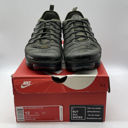 Size 12 - Nike Air VaporMax Plus Cargo Khaki Green Gold Suede (924453-300)