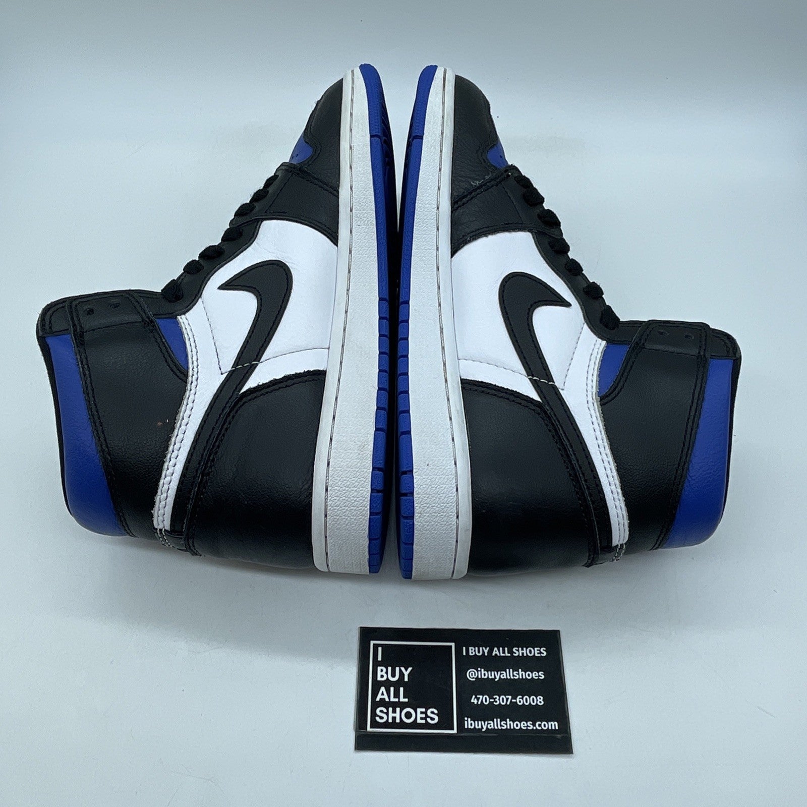 Size 8 - Jordan 1 Retro OG High Royal Toe Black Blue Leather (555088-041)