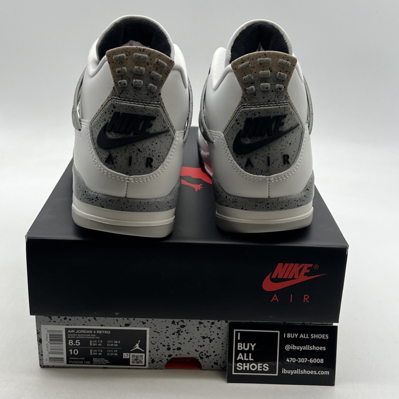 Size 8.5 - Air Jordan 4 Retro OG 2025 White Cement (FV5029-100)