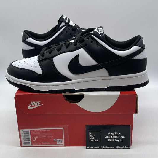 Size 9.5 - Nike Dunk Low Black White Suede Leather (DD1391-100)
