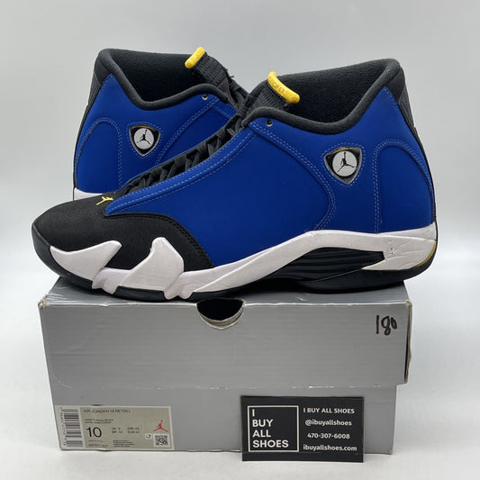Size 10 - Air Jordan 14 Retro Laney Blue Black White Suede (487471-407)