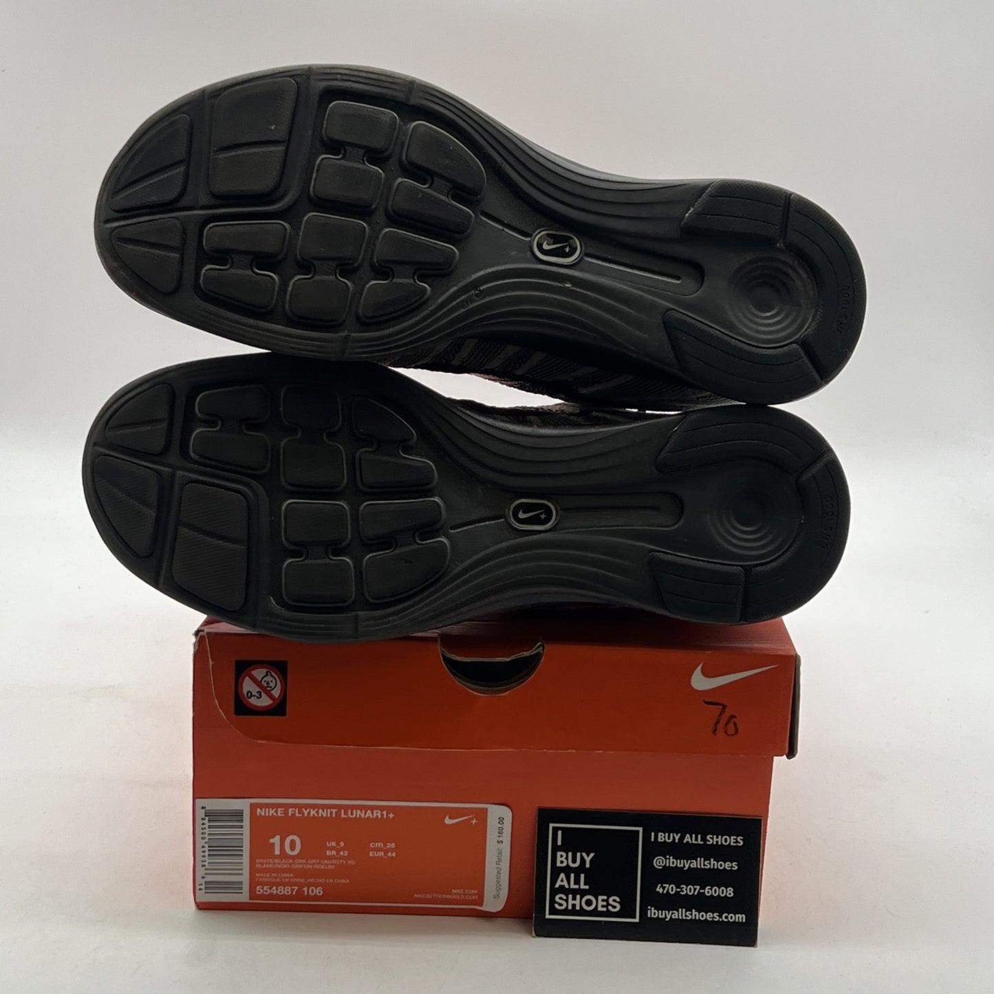 Size 10 - Nike Flyknit Lunar 1+ Gray (554887-106)