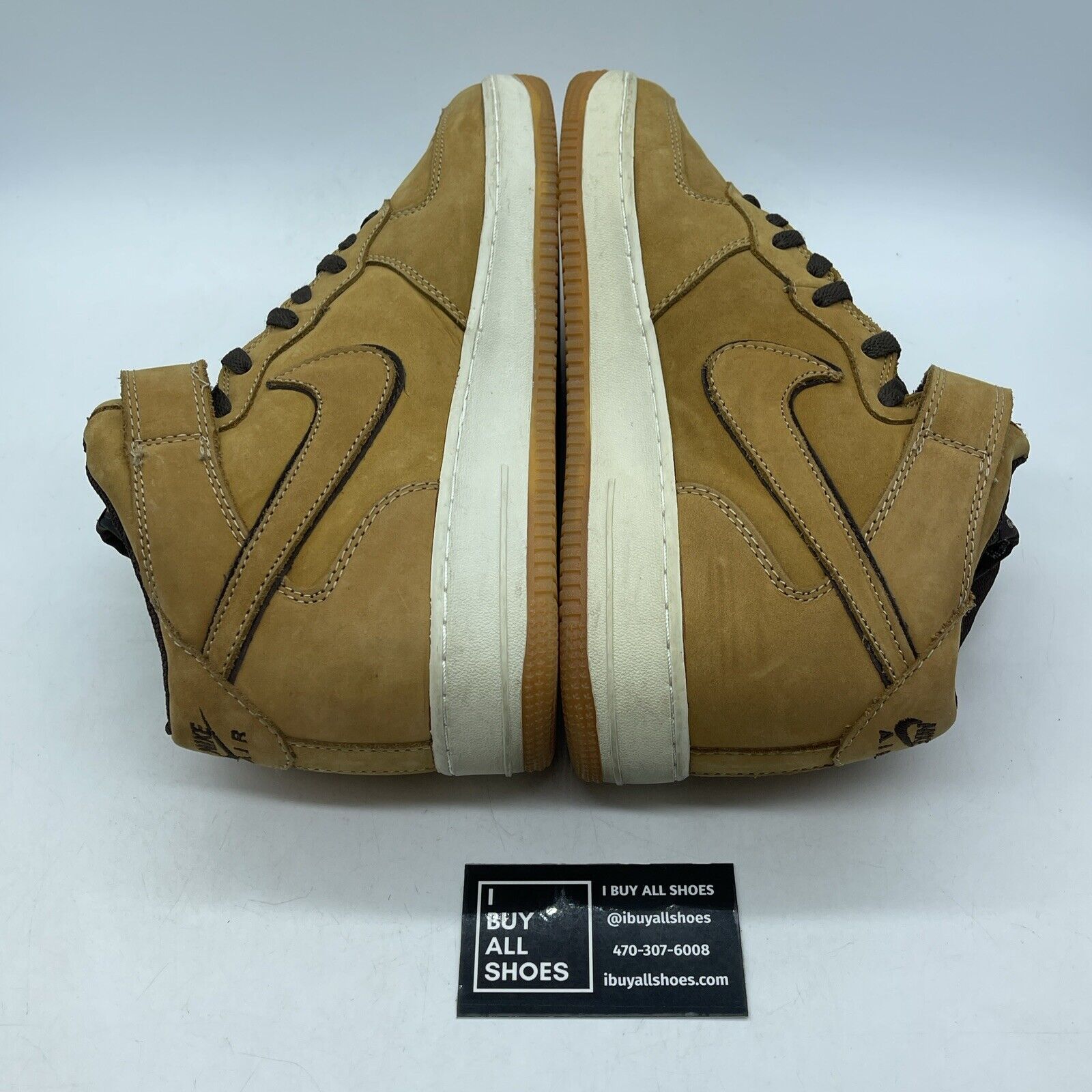 Size 12 - Nike Air Force 1 Wp Mid Waterproof Brown Black Suede (307105-771)