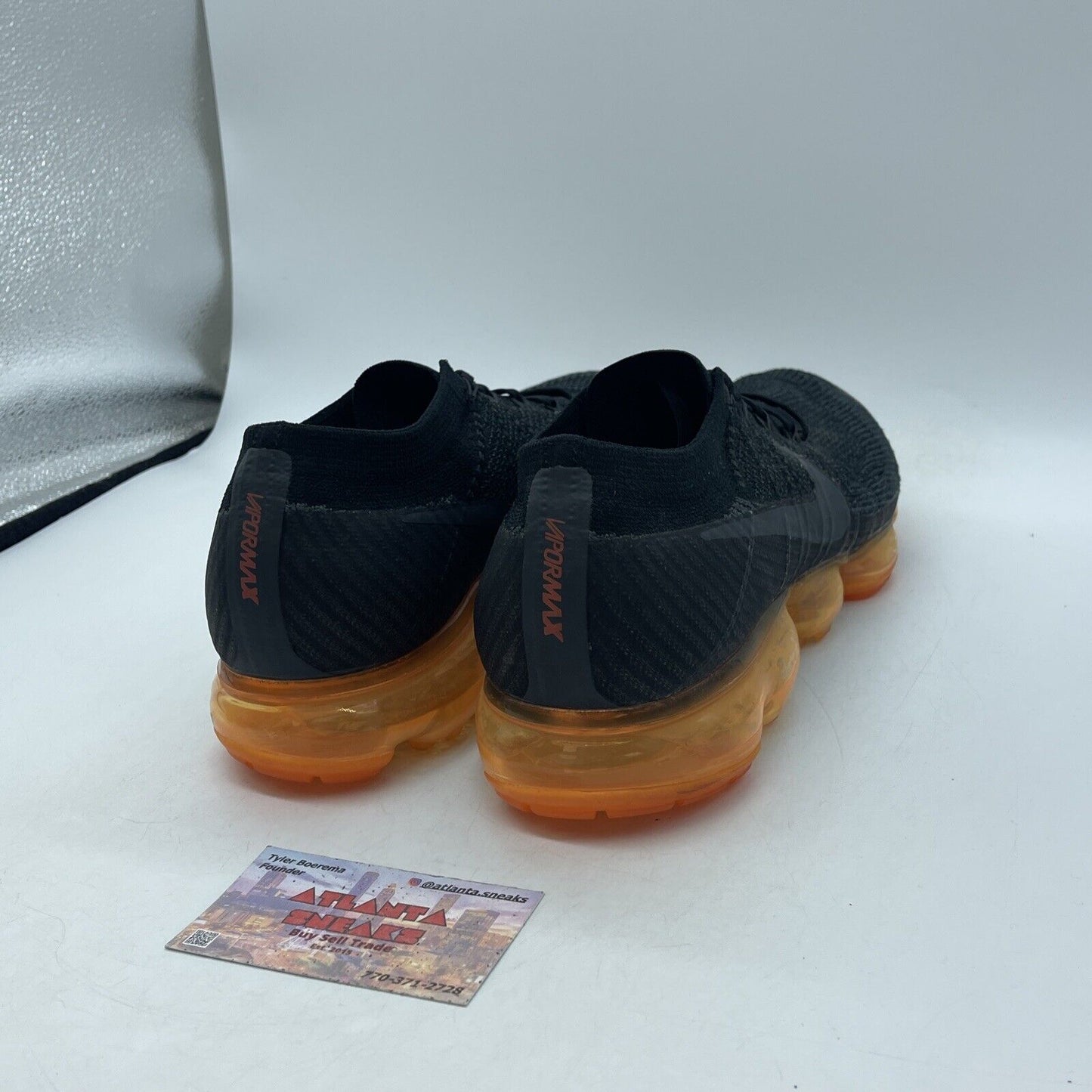 Size 12 - Nike Air VaporMax Black Orange Red Suede Leather (AH8449-001)