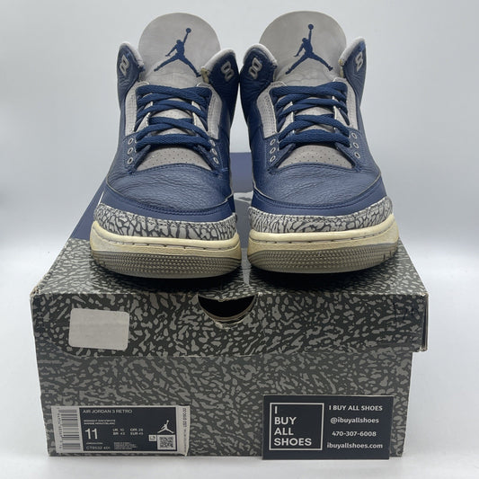 Size 11 - Jordan 3 Georgetown Blue Grey Suede Leather (CT8532-401)