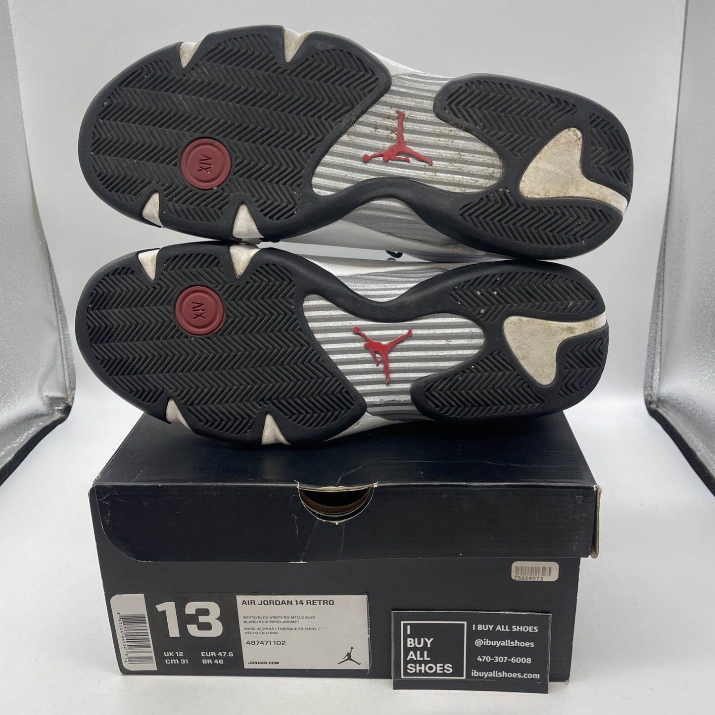 Size 13 - Air Jordan 14 Retro 2014 Black Toe (487471-102)