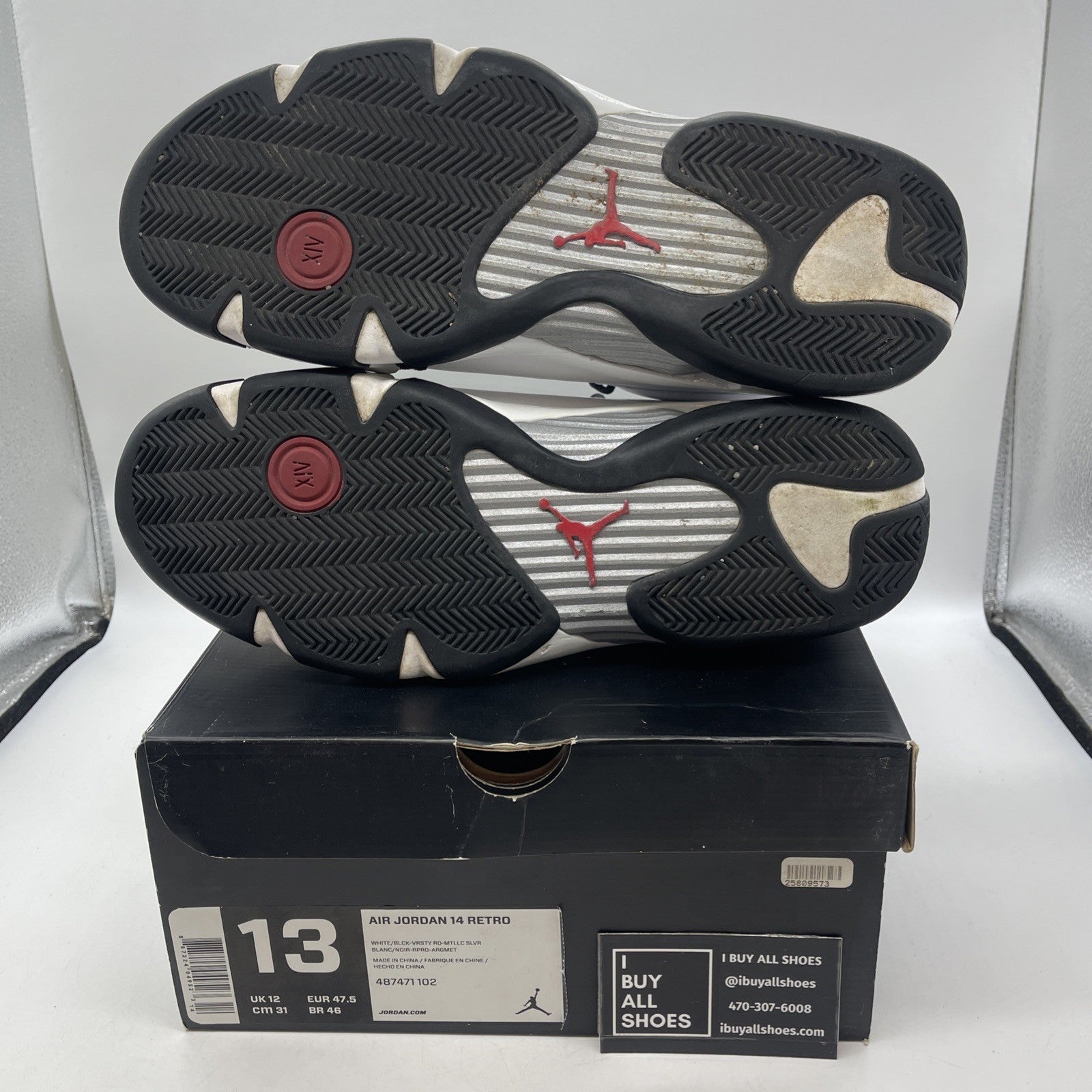 Size 13 - Air Jordan 14 Retro 2014 Black Toe (487471-102)