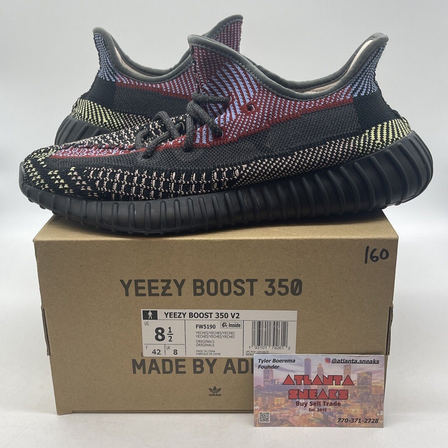 Size 8.5 - adidas Yeezy Boost 350 V2 Yecheil Non-Reflective Black (FW5190)